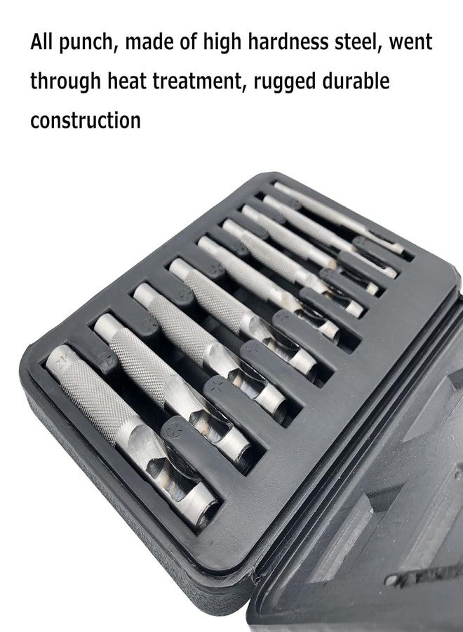 UpToDateTools 9Pcs Round Steel Hollow Punch Set 3mm to 12mm Leather Craft Hollow Hole Punch Tools For Leather, Watch Band, Gasket Belt, Shoe, Etc - Image 5